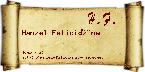 Hanzel Feliciána névjegykártya